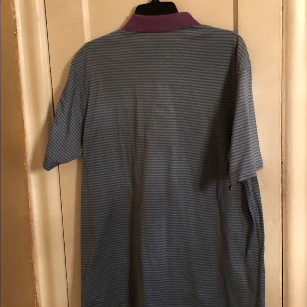 Peter Millar Striped Purple/Aqua Polo Shirt Men’s Medium - Picture 7 of 7